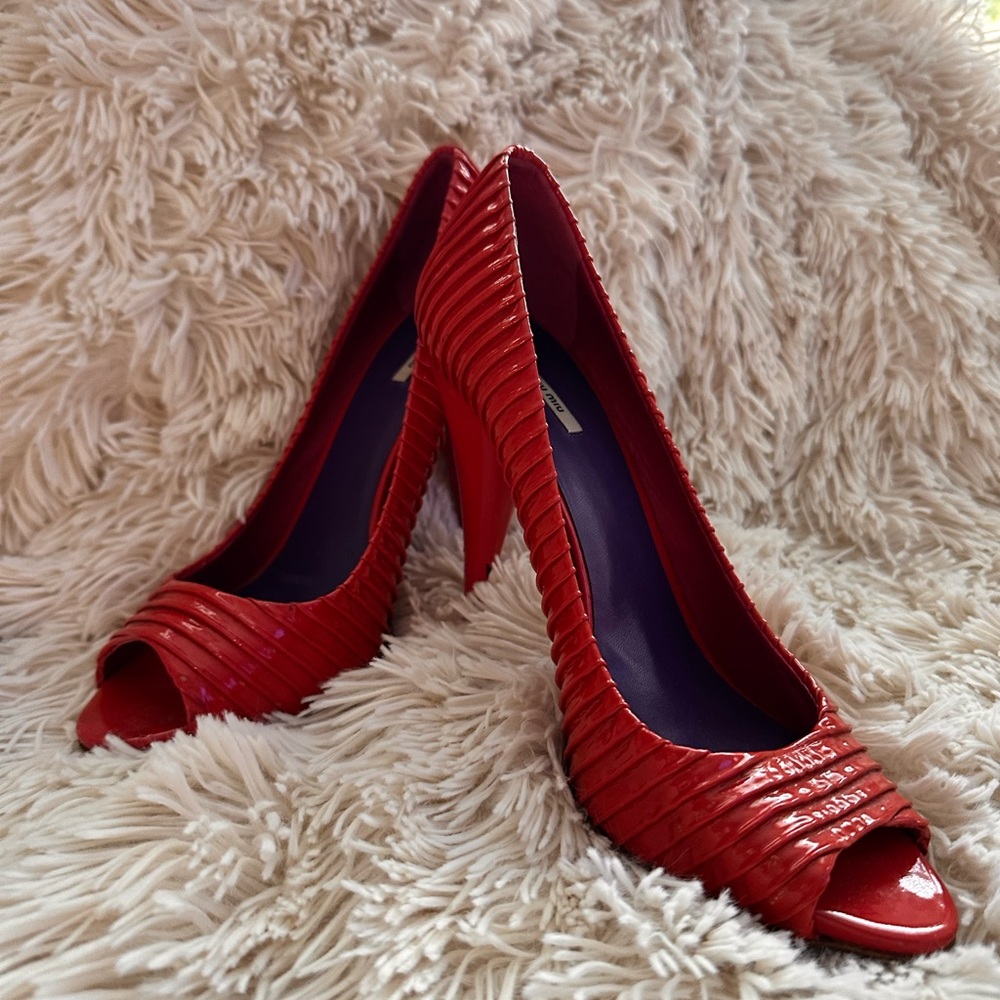 Miu Miu Vibrant Red Heels